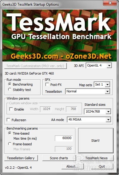 TessMark:OpenGL 4曲面细分测试专用工具